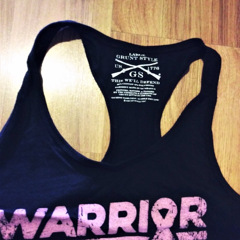 Grunt Style Cancer Warrior women's muscle T Large